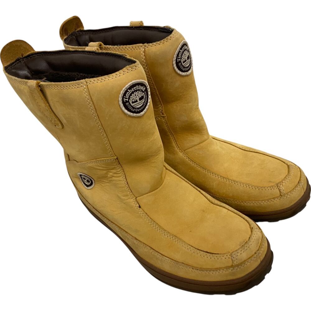 Timberland Snow Boots Womens Size 6M Light Brown Mid Calf Genuine Leather Upper